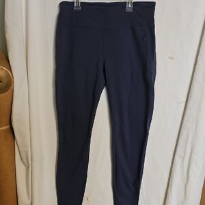 Womans Columbia Navy Blue High-Waisted Yoga Exercise Pants. Size Large.